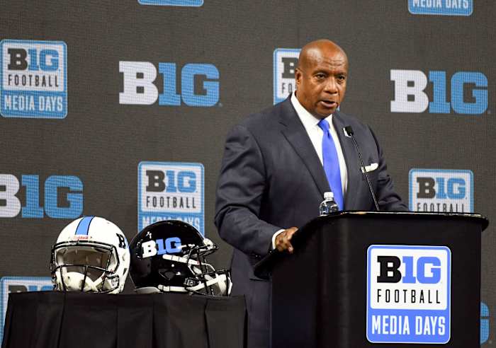 Big Ten commish Kevin Warren speaks at the league’s media days.
